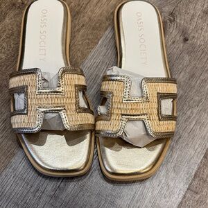 Society Gold and Tan Women's Sandals
